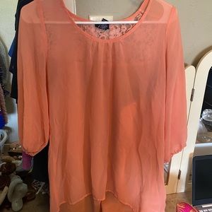 Orange sheer dress shirt